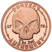 Copper Skull 2nd Amendment Round - 1 AVDP Oz, .999 Pure Copper