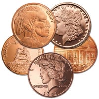Copper Round, Random Design (Design Our Choice) - 1 AVDP Oz, .999 Pure Copper