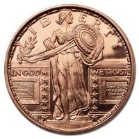 1 oz Standing Liberty Copper Round