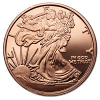 Copper Walking Liberty Round - 1 AVDP Oz, .999 Pure Copper