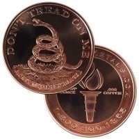 1 oz Don't Tread on Me Copper Rounds