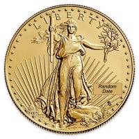 1 oz Gold American Eagle Coin, TYPE 2 Design (Dates Our Choice)