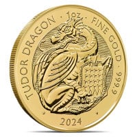 2024 British Royal Mint Tudor Beasts; Tudor Dragon - 1 Oz Gold Coin .9999 Pure
