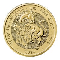 2024 British Royal Mint Tudor Beasts; Seymour Unicorn - 1 Oz Gold Coin .9999 Pure