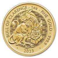2023 British Royal Mint Tudor Beasts; Bull of Clarence - 1 Oz Gold Coin .9999 Pure