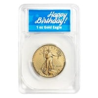 1 Oz Gold American Eagle - IN HAPPY BIRTHDAY CAPSULE