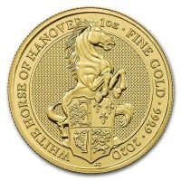 2020 Queen's Beast White Horse - 1 oz .9999 Pure GOLD