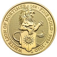 2020 Queen's Beast White Lion - 1 oz .9999 Pure GOLD
