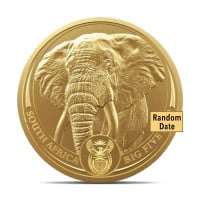 South African Big Five Elephant - 1 Troy Oz .9999 Gold