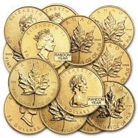 Scruffy Gold Maple Leaf - 1 Oz, .999 Min Purity