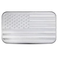 American Flag Design Silver Bar - 1 Ounce .999 Pure
