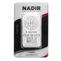 1 Ounce Nadir Silver Bar - With Assay Package, .999 Pure