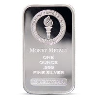 Money Metals Design Silver Bar - 1 Ounce .999 Pure