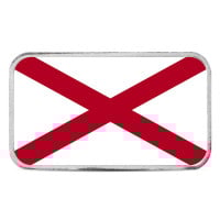 Alabama State Flag Silver Bar (Colorized) - 1 Troy Ounce, .999 Pure