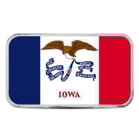 Iowa State Flag Silver Bar (Colorized) - 1 Troy Ounce, .999 Pure
