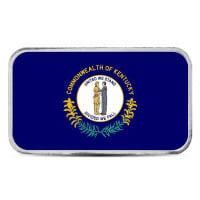 Kentucky State Flag Silver Bar (Colorized) - 1 Troy Ounce, .999 Pure