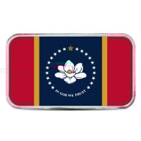Mississippi State Flag Silver Bar (Colorized) - 1 Troy Ounce, .999 Pure