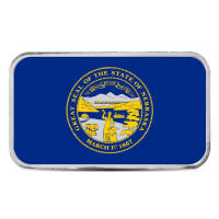 Nebraska State Flag Silver Bar (Colorized) - 1 Troy Ounce, .999 Pure