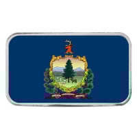 Vermont State Flag Silver Bar (Colorized) - 1 Troy Ounce, .999 Pure