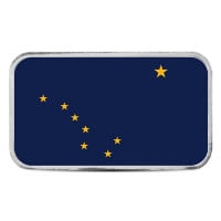 Alaska State Flag Silver Bar (Colorized) - 1 Troy Ounce, .999 Pure