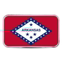 Arkansas State Flag Silver Bar (Colorized) - 1 Troy Ounce, .999 Pure