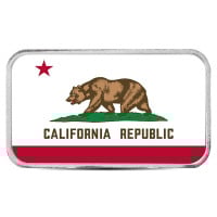 California State Flag Silver Bar (Colorized) - 1 Troy Ounce, .999 Pure