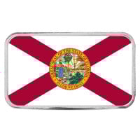Florida State Flag Silver Bar (Colorized) - 1 Troy Ounce, .999 Pure