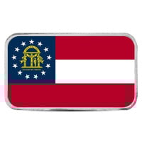 Georgia State Flag Silver Bar (Colorized) - 1 Troy Ounce, .999 Pure