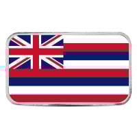 Hawaii State Flag Silver Bar (Colorized) - 1 Troy Ounce, .999 Pure