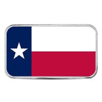 Texas State Flag Silver Bar (Colorized) - 1 Troy Ounce, .999 Pure