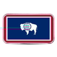 Wyoming State Flag Silver Bar (Colorized) - 1 Troy Ounce, .999 Pure