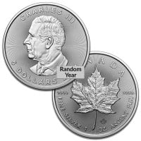 Silver Canadian Maple Leaf, King Charles III (Random Year)