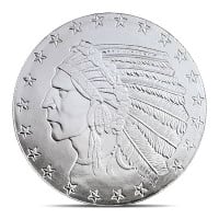 Incuse Indian Silver Round - 1 Troy Ounce, .999 Pure
