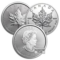 1 Oz Canadian Maple Leaf Silver Coin Featuring Queen Elizabeth II