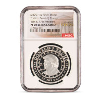 PF70 Graded 1 Troy Oz Gold President Trump Second Edition