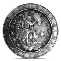 Aquarius the Water Bearer 1 Oz Zodiac Silver Round - .999 Pure
