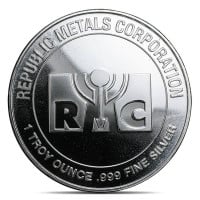 Republic Metals Corporation (RMC) Silver Round - 1 Troy Ounce, .999 Pure
