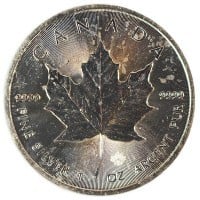 Spotted/Tarnished/Circulated Silver Maple Leaf, .9999 Pure, 1 Troy Ounce
