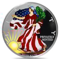 Colorized Walking Liberty 1 Troy Oz Silver Round - .999 Pure