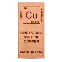 Copper BAR - Element Design, 1 POUND, .999 Pure Copper