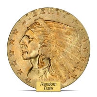 $2.50 Indian Head Gold Coin, Cleaned/Jewelry Grade - .1209 Troy Ounce Gold Content