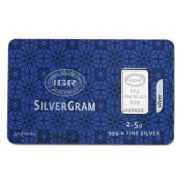 2.5 Gram SILVER Bar - IGR, .999 Pure