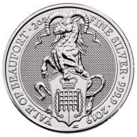 British Royal Mint Queen's Beast; Yale - 2 Oz Silver Coin .9999 Pure