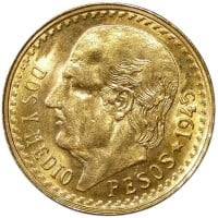 Mexican 2.5 Peso, .0603 Ounces Gold Content