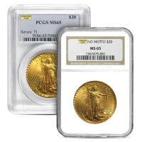 MS65 Graded St. Gaudens $20 U.S. Gold Coin (PCGS / NGC) - Random Dates