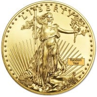 1/10 Oz American Gold Eagle Coin, Type 1 Design (Dates Our Choice)