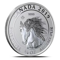 Royal Canadian Mint Coin - 3/4 Oz .9999 Silver Reverse Proof - 2019 Wild Horse