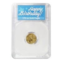 1/10th Oz Gold American Eagle - IN HAPPY BIRTHDAY CAPSULE