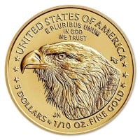 1/10th Oz American Gold Eagle Coin - New / Type 2 Design (Dates Our Choice)