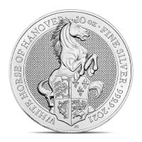 2021 British Royal Mint Queen's Beast; The White Horse - 10 Oz Silver Coin .9999 Pure